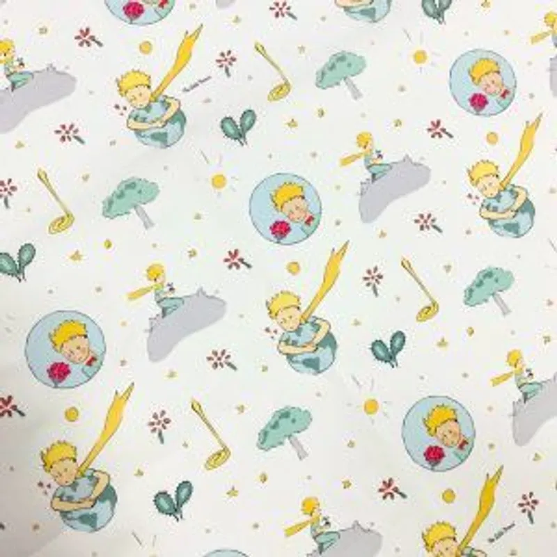 Muestra de tela Estampado Infantil Crema