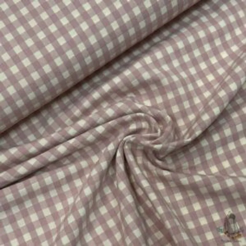 Muestra de tela Vichy Cuadros Grandes Gris