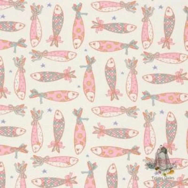 Muestra de tela Estampado Pececitos