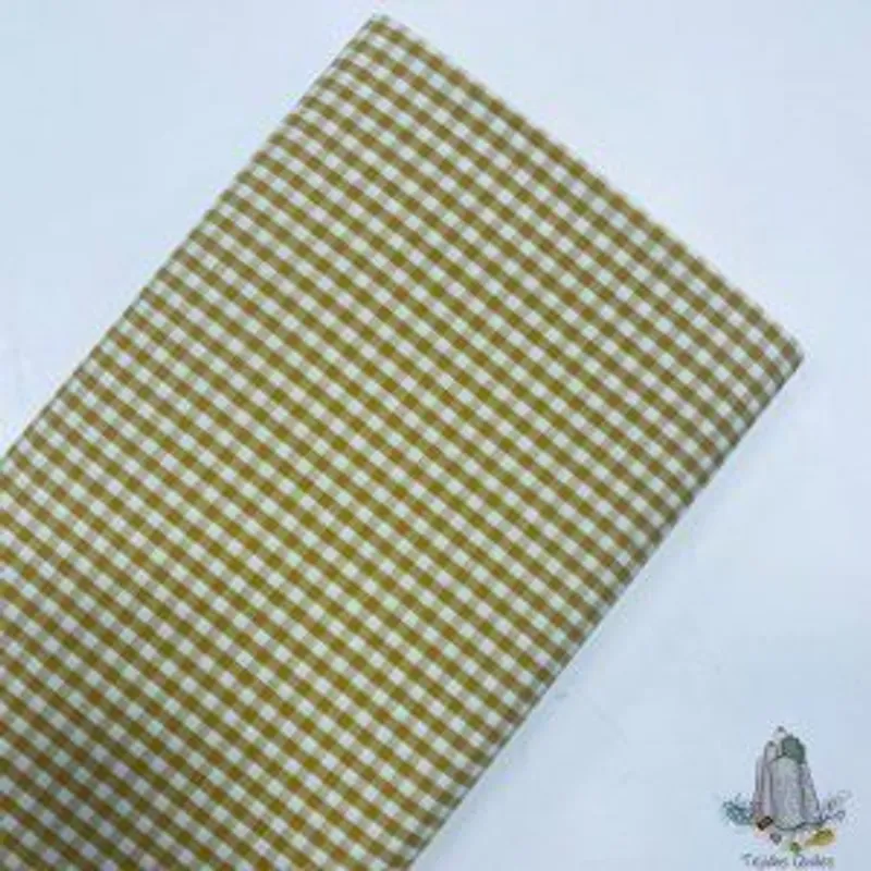 Muestra de tela Vichy Cuadros Marrón