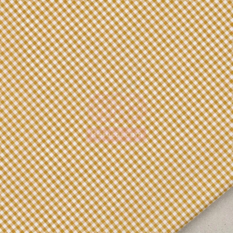 Muestra de tela Vichy 3 cm Ocre
