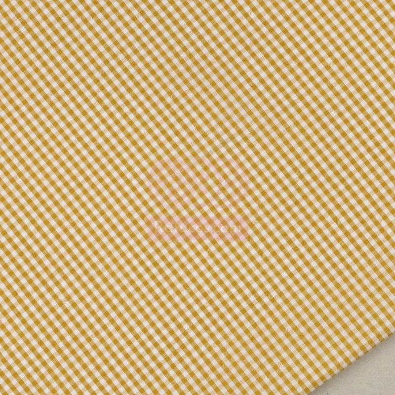 Muestra de tela Vichy 3 cm Ocre