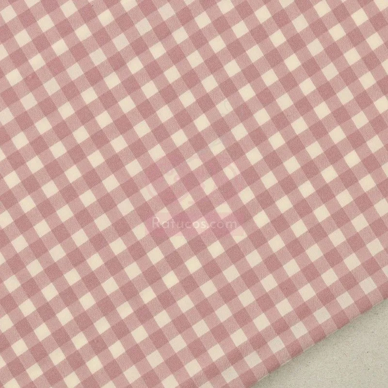 Muestra de tela Vichy Bicolor Malva Rosa