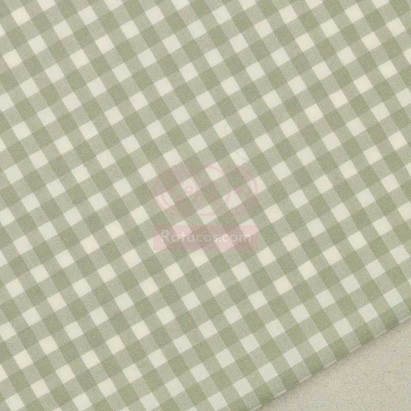 Muestra de tela Vichy Bicolor Verde Té