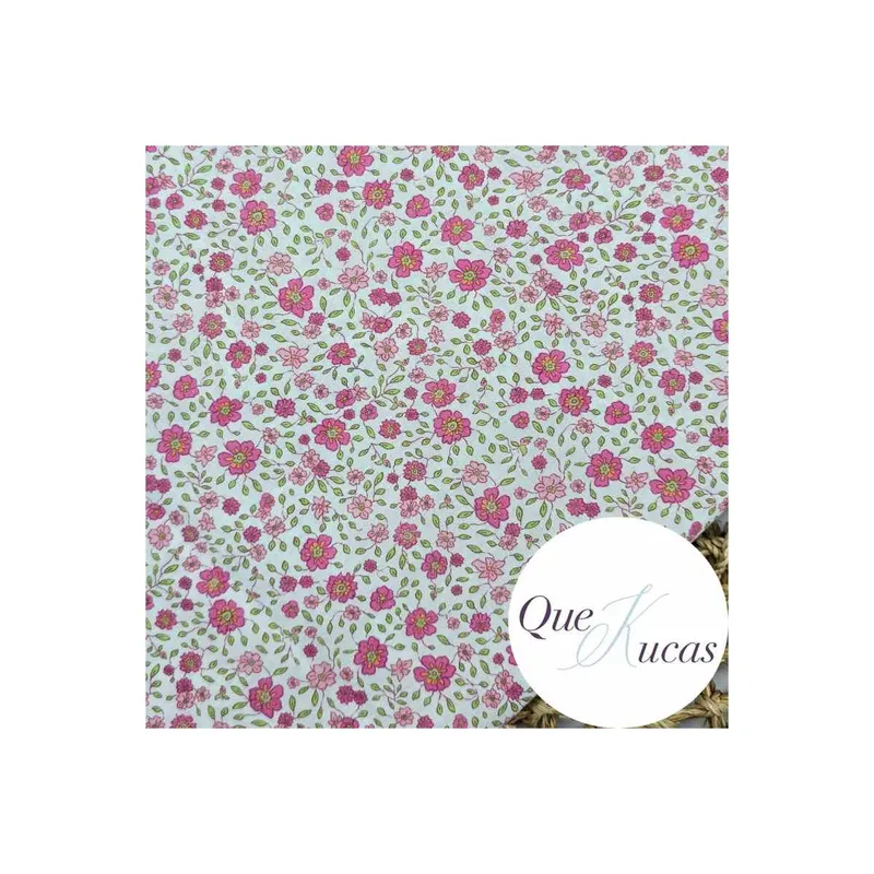 Muestra de tela Voile Flores Lilly Rosa