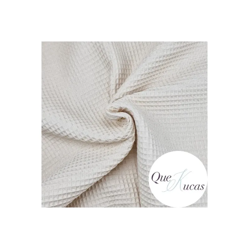 Muestra de tela Waffle Beige Natural